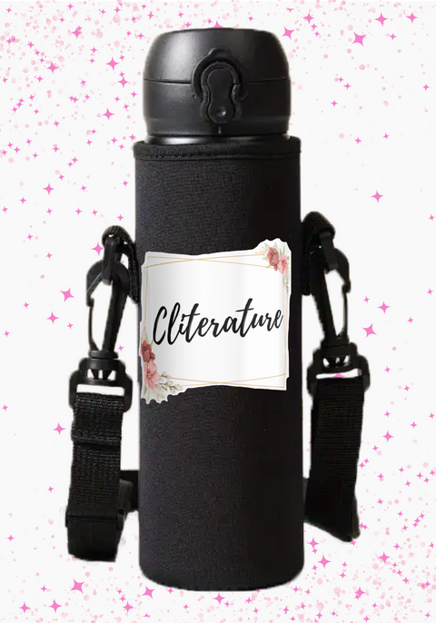 Bookish Gift - Romance Reader Gift - Charm Design Neoprene Drink Carrier with Jibbly Strap