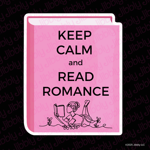 Bookish Gift - Romance Reader Sticker - Keep Calm and Read Romance Waterproof Vinyl Sticker