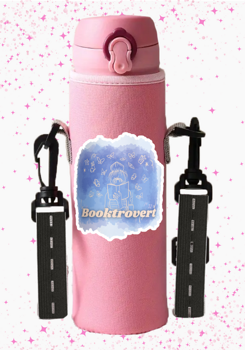 Bookish Gift - Romance Reader Gift - Charm Design Neoprene Drink Carrier with Jibbly Strap