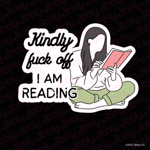 Bookish Gift - Romance Reader Sticker - Kindly F*ck Off, I Am Reading Waterproof Vinyl Sticker