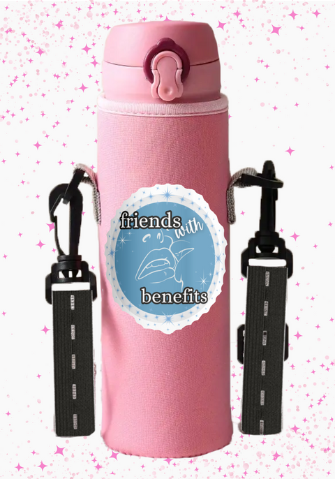 Bookish Gift - Romance Reader Gift - Charm Design Neoprene Drink Carrier with Jibbly Strap