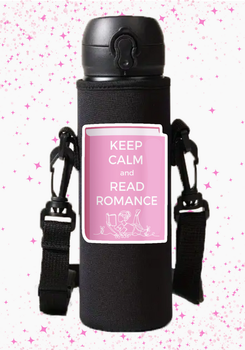 Bookish Gift - Romance Reader Gift - Charm Design Neoprene Drink Carrier with Jibbly Strap
