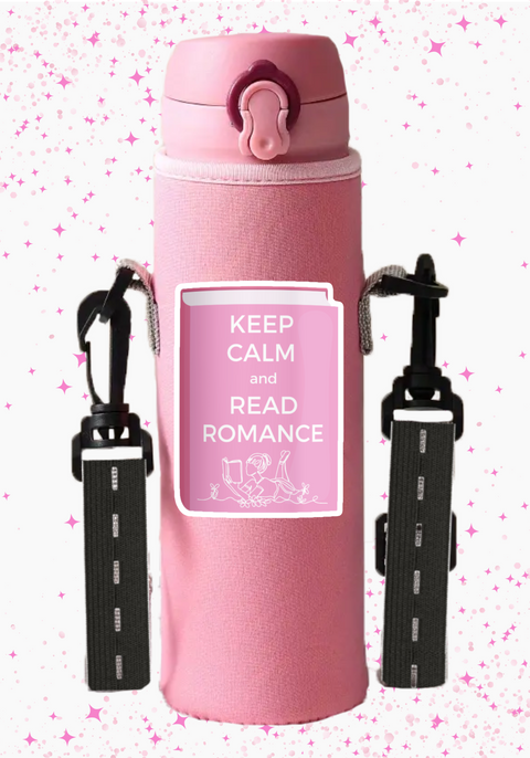 Bookish Gift - Romance Reader Gift - Charm Design Neoprene Drink Carrier with Jibbly Strap