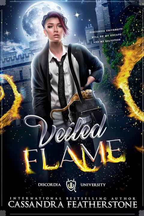 Veiled Flame: A Paranormal Shifter Demon Academy Romance (Discordia University) cover image