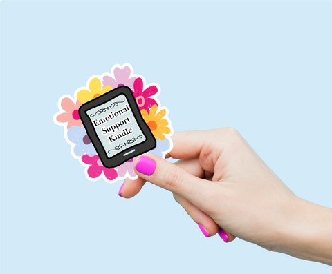 Bookish Gift - Romance Reader Sticker - Emotional Support Kindle Weatherproof Vinyl Sticker