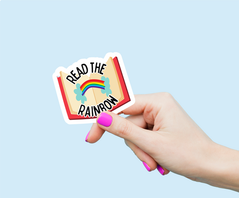 Bookish Gift - Romance Reader Sticker - Read the Rainbow Weatherproof Vinyl Sticker