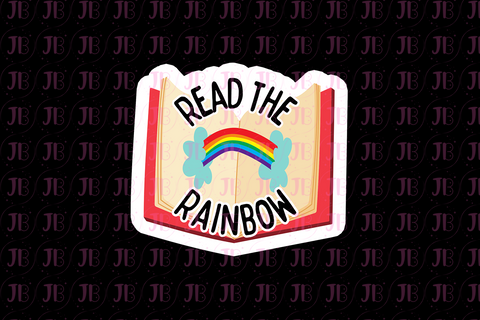 Bookish Gift - Romance Reader Sticker - Read the Rainbow Weatherproof Vinyl Sticker