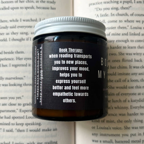 A Scent Story Candle Co - Books Are My Therapy -  Bookish Candle | Book Themed Candle