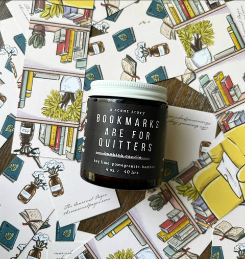 A Scent Story Candle Co - Bookmarks Are For Quitters -  Bookish Candle | Book Themed