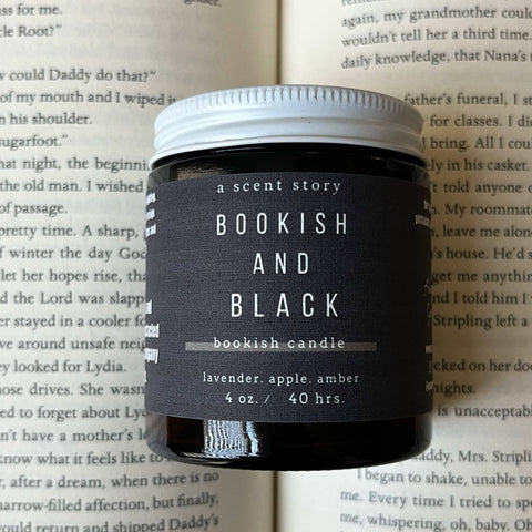 A Scent Story Candle Co - Bookish and Black -  Bookish Candle | Book Themed Candle