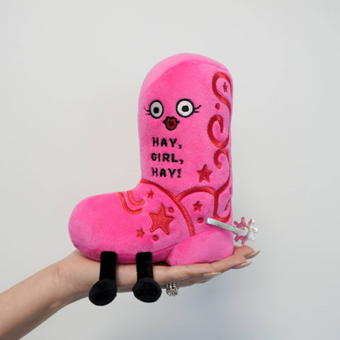 Punchkins - "Hay Girl Hay" Pink Cowboy Boot Plushie