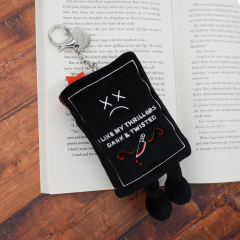 Punchkins - "I Like My Thrillers Dark & Twisted" Book Plush Bag Charm