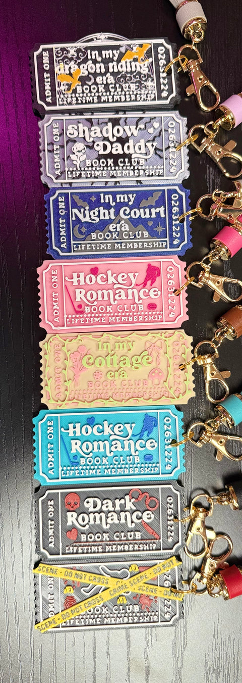 Bookish Ticket Key Chains
