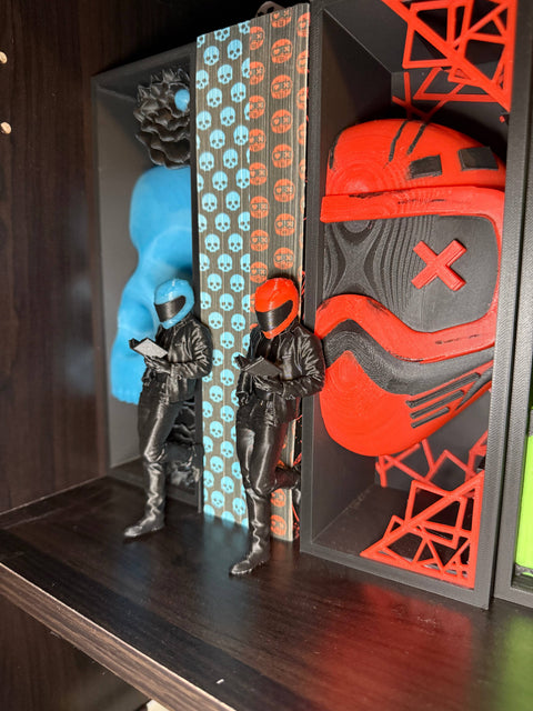 Create Fantasy Crafts - Reading Biker | Bookshelf Decor | Customizable Helmet Color