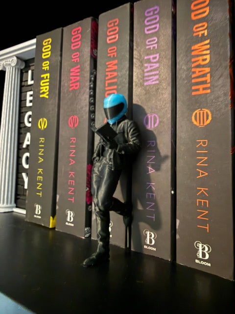 Create Fantasy Crafts - Reading Biker | Bookshelf Decor | Customizable Helmet Color